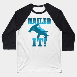 Funny Skateboarder Stuff - Faded Nailed It Hammerhead Shark graphic Baseball T-Shirt